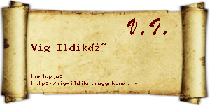 Vig Ildikó névjegykártya